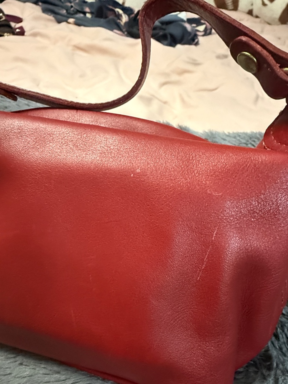 Coach Red Leather Shoulder Bag with Matching Wallet - Picture 7 of 8